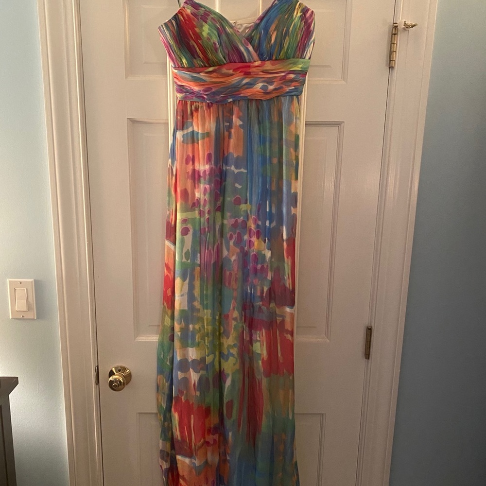 Watercolor decode 1.8 maxi dress